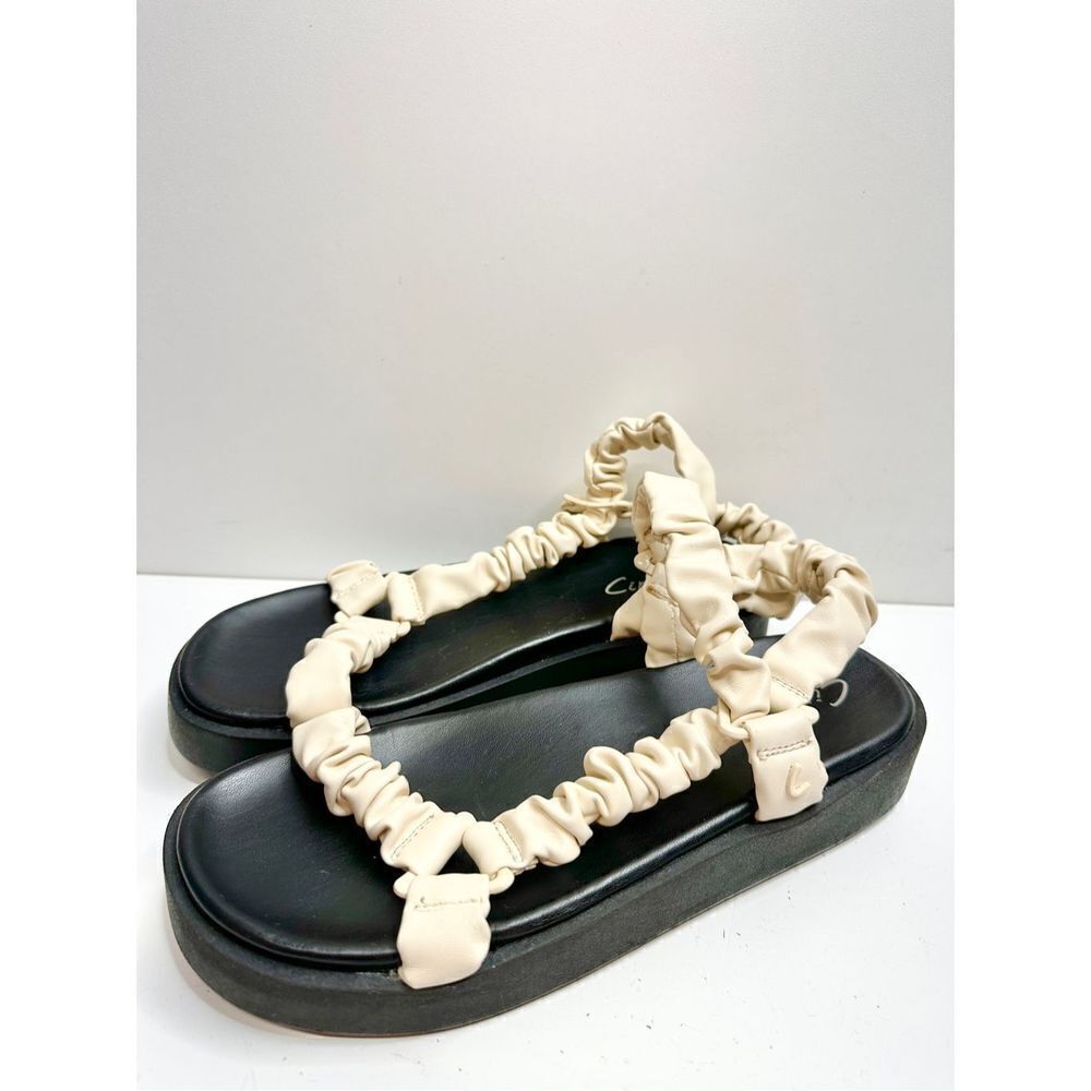 Sam Edelman Circus Sandals Womens Size 8 Cream Faux‎ Leather Harlene Flatform